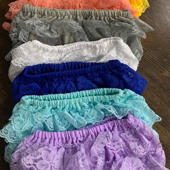 Lace Diaper Cover, Baby Petti Bloomers, Photo Prop, choice of color NEW 0-3 mo - Picture 3 of 6